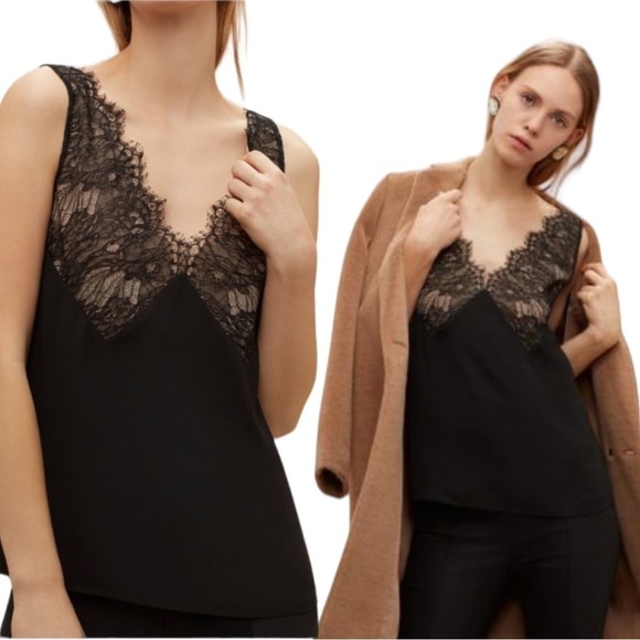 ARITZIA Babaton Ernest Lace Camisole Black Champagne Women’s XS Whimsigoth - Picture 1 of 9